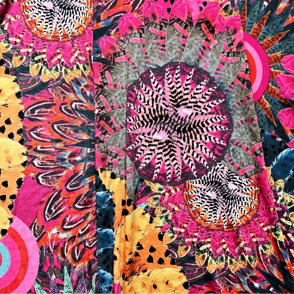 Vibrant Multicolor Boho Patterned Flowy Dress - image 2